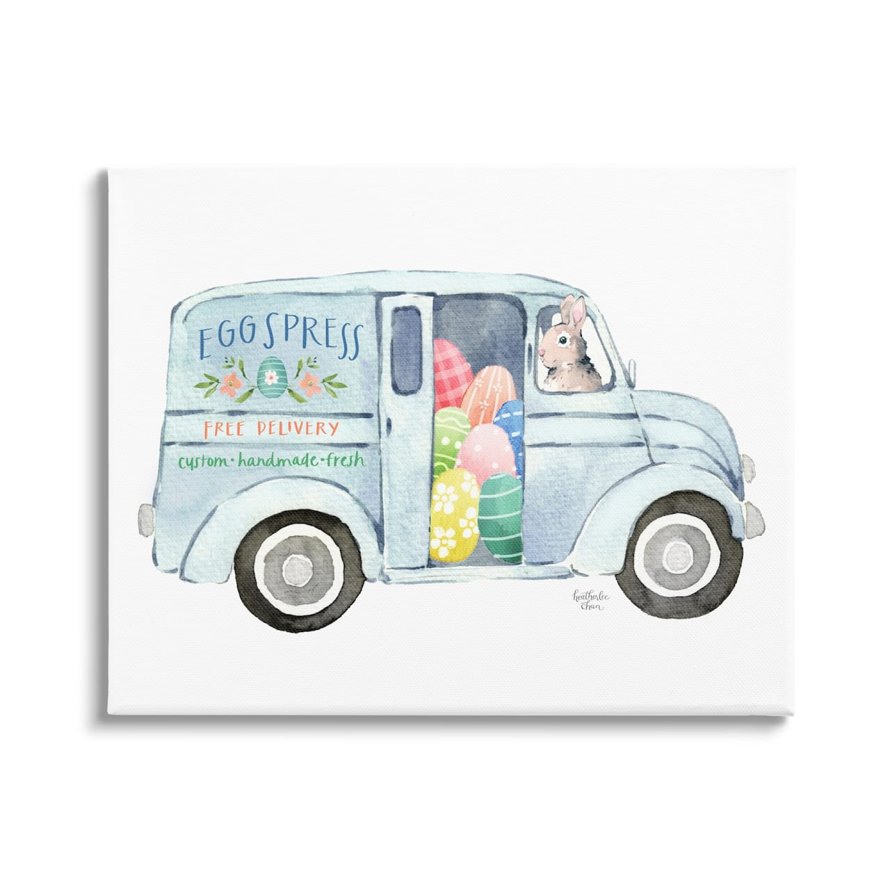 Stupell Industries Patterned Easter Eggs Truck Holiday Bunny Painting Canvas Wall Art